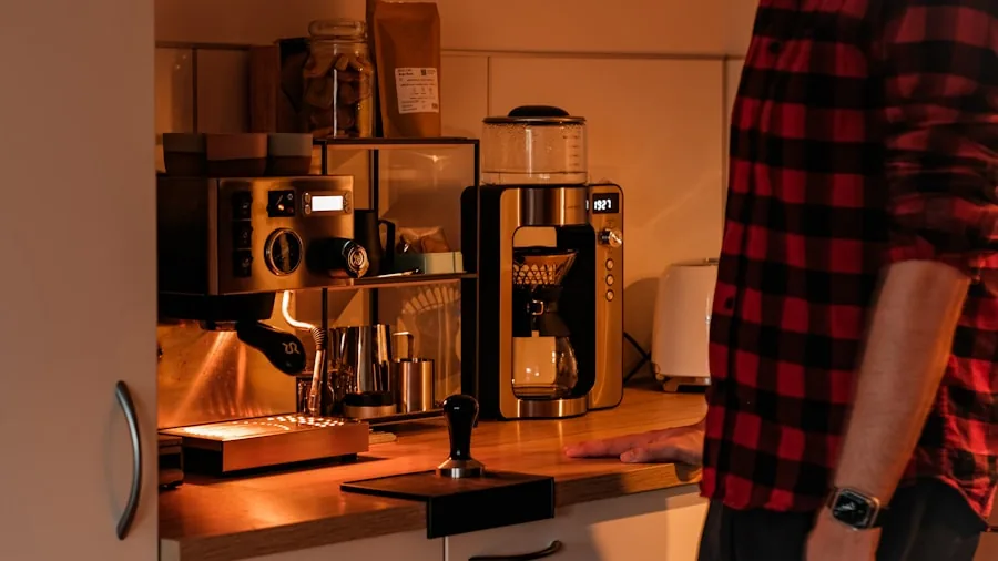 The %product_count% Best Coffee Grinders 6 Person examining coffee grinder options in modern kitchen while planning morning coffee routine