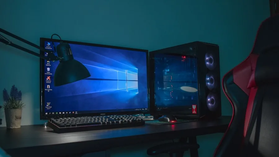The %product_count% Best Motherboards for Gaming 5 Person gaming at desktop computer setup with multiple monitors in home office environment