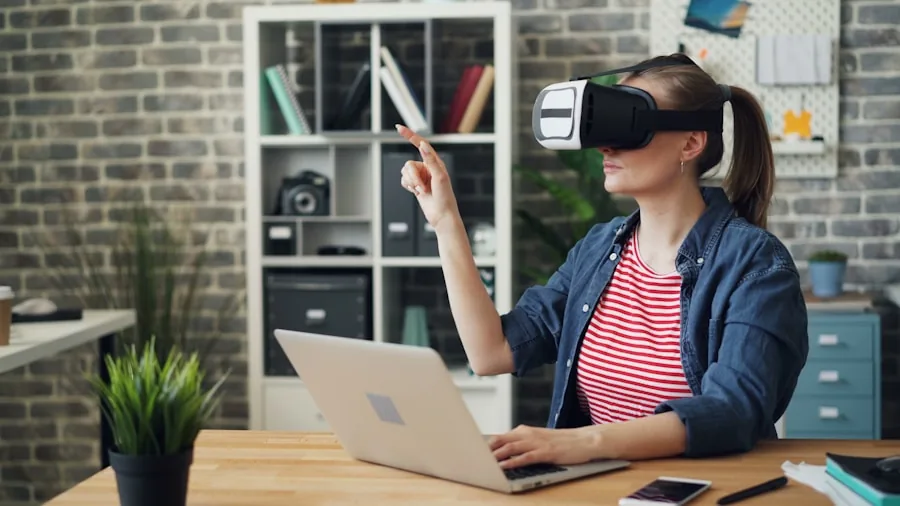 The %product_count% Best VR Headsets 2 Person immersed in VR experience wearing headset in home living room environment