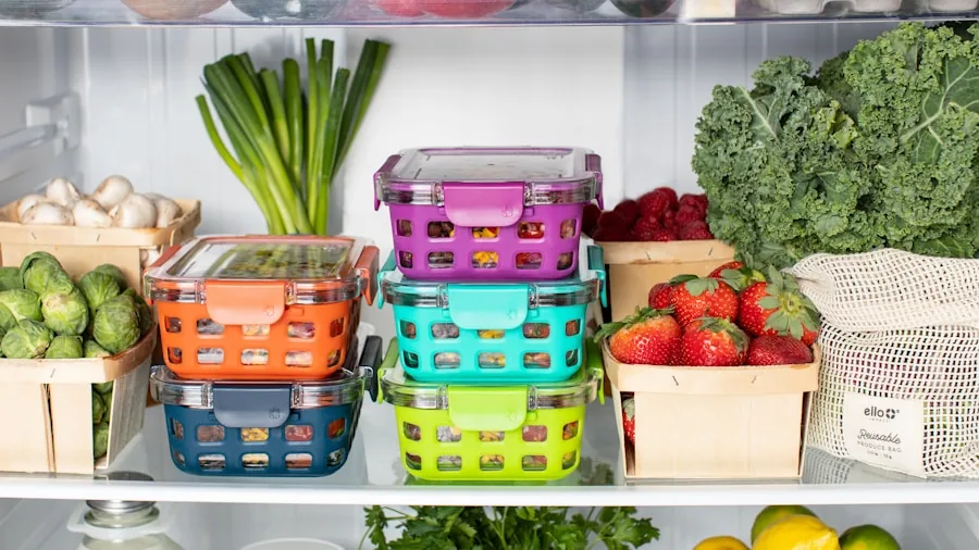 The %product_count% Best Bird Foods 4 Person organizing airtight storage containers in a bright kitchen pantry with natural lighting