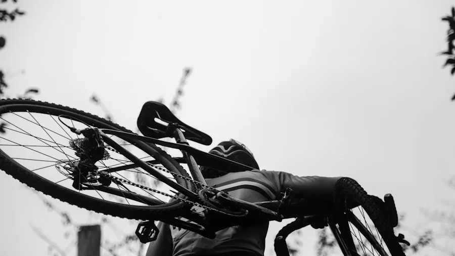 The %product_count% Best Bike Pumps 3 Person performing bike maintenance and inspection in outdoor setting during daytime