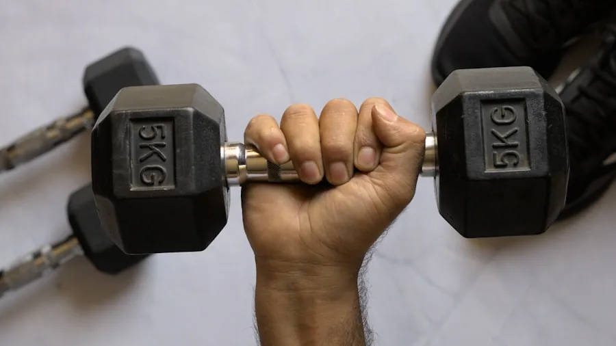The %product_count% Best Kettlebells 3 Person performing kettlebell exercise in home gym with wooden floors and natural lighting
