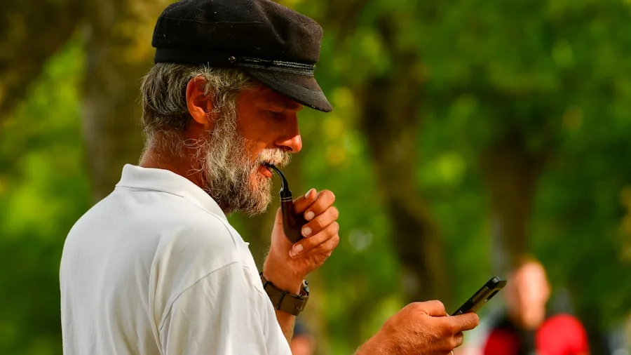 Person plugging in smartphone to charger during daytime activities, battery life concept