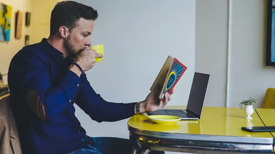 The %product_count% Best Light Therapy Lamps 5 Person reading at breakfast table with natural morning light coming from the side