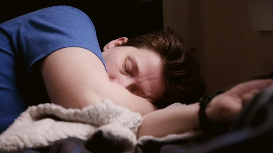 person sleeping with earbuds