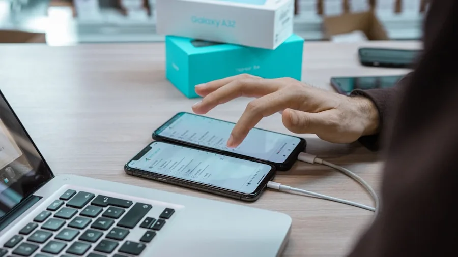 Person using smartphone to send wireless print job from mobile device