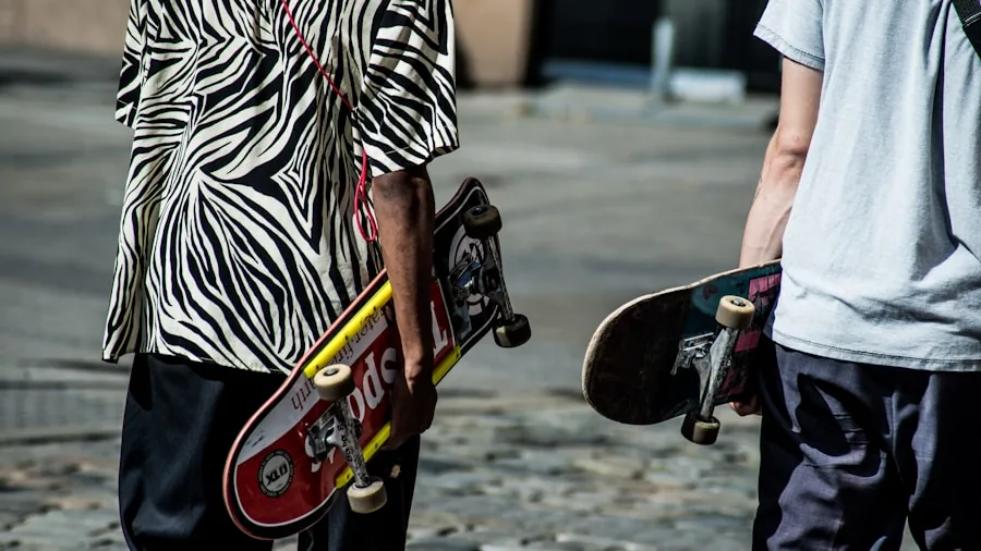 The %product_count% Best Skate Shoes 6 Person wearing black skate shoes with neutral casual clothing in an urban street setting