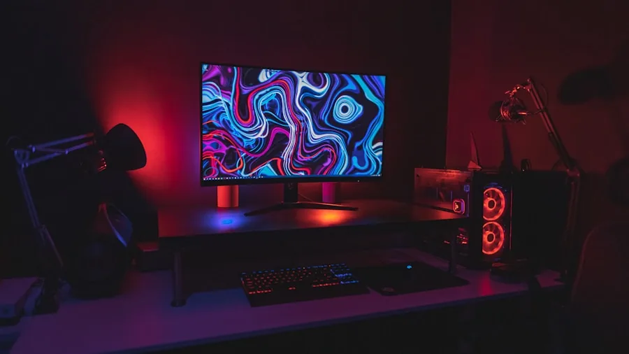 Person working at a desk with computer setup, focusing on workspace ergonomics and heat management environment