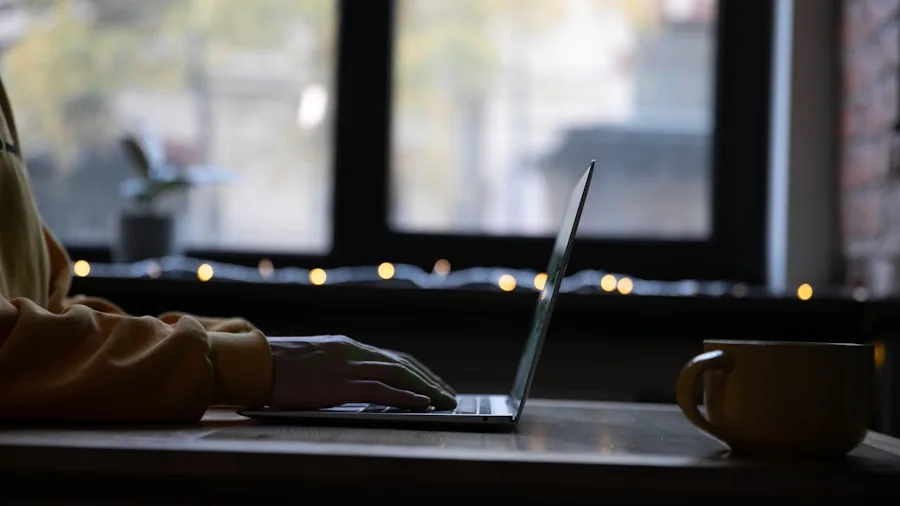 Professional using computer mouse at desk during focused work session