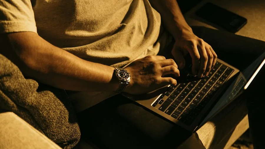 professional working with premium laptop
