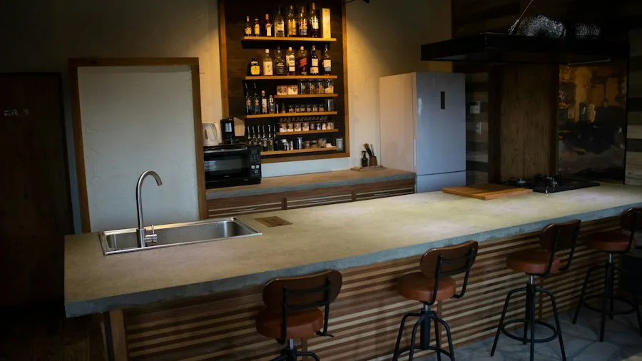 reclaimed wood bar counter