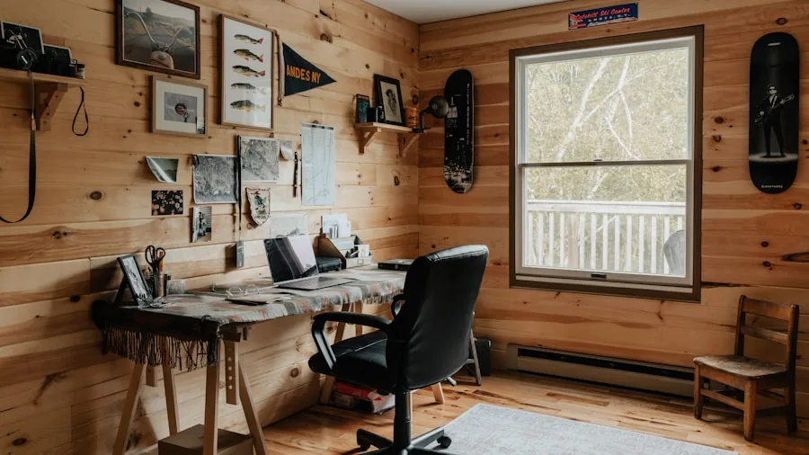The %product_count% Best Computer Desks 6 Rustic wooden desk in bright Scandinavian room with natural light and warm wood tones
