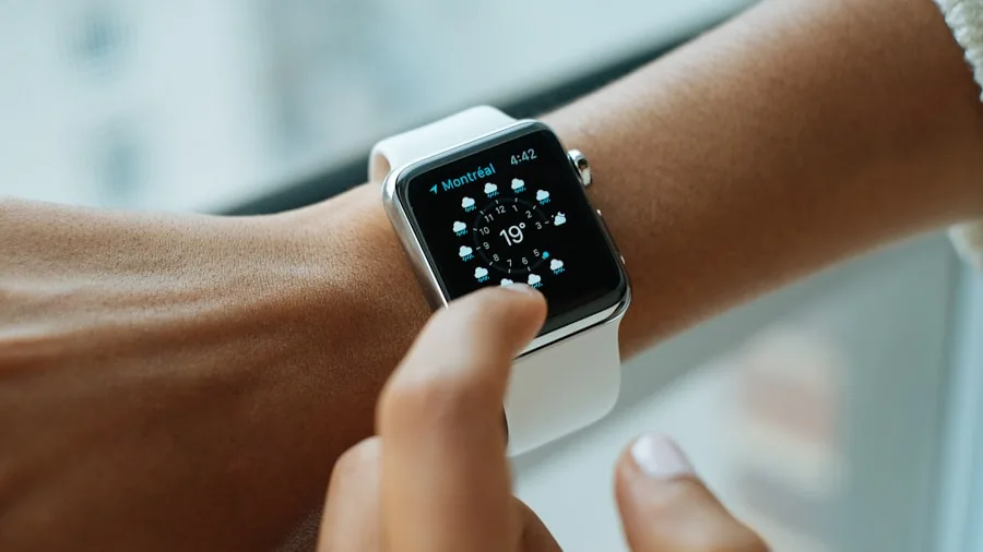 smartwatch on wrist fitness tracking