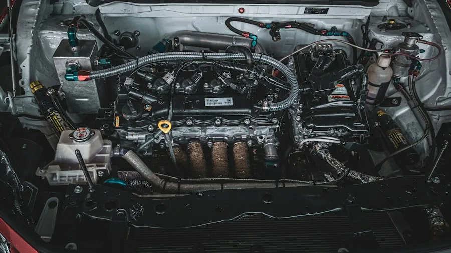 sports car engine compartment detail