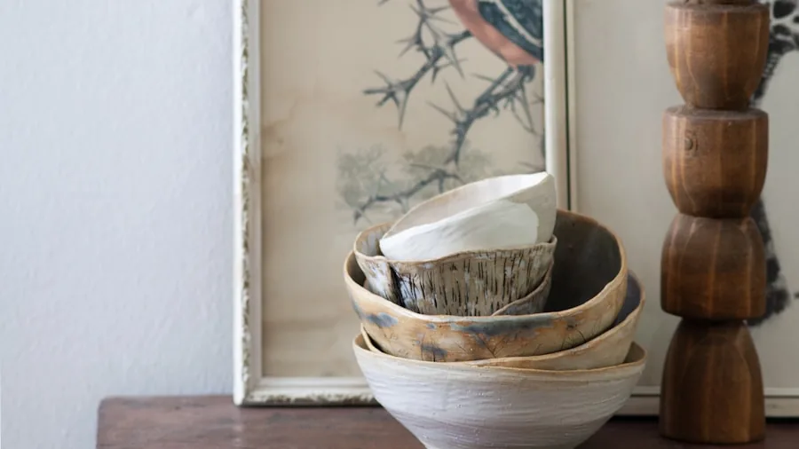 stoneware bowls vintage table setting