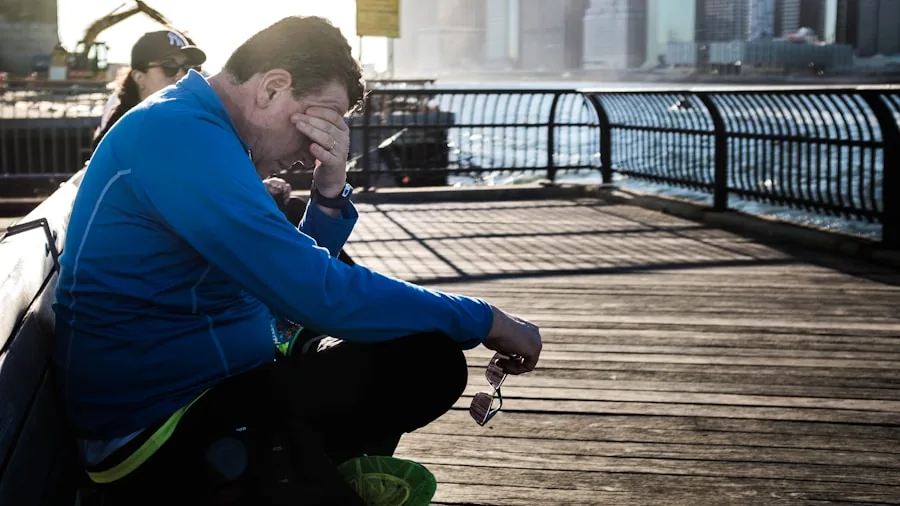 tired runner resting legs