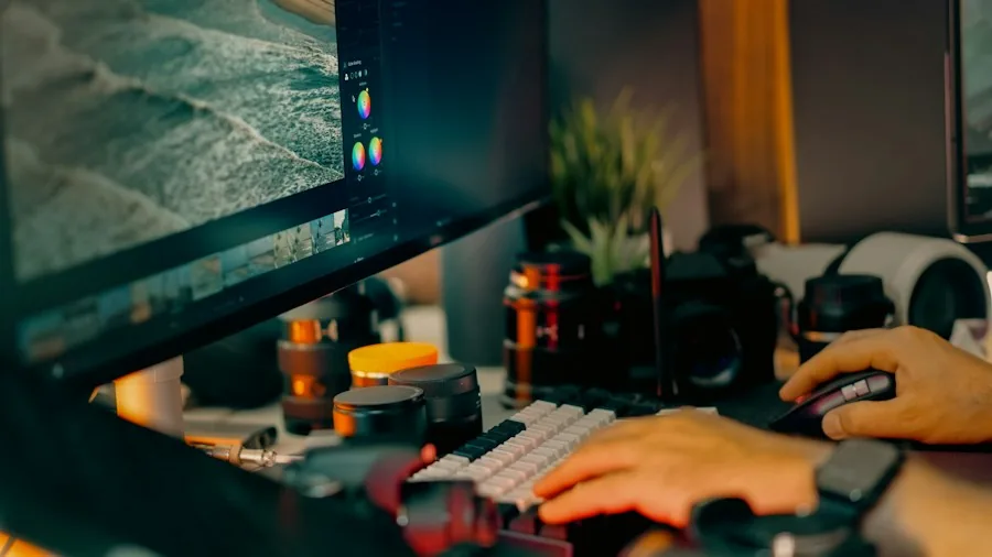 video editing color grading workspace