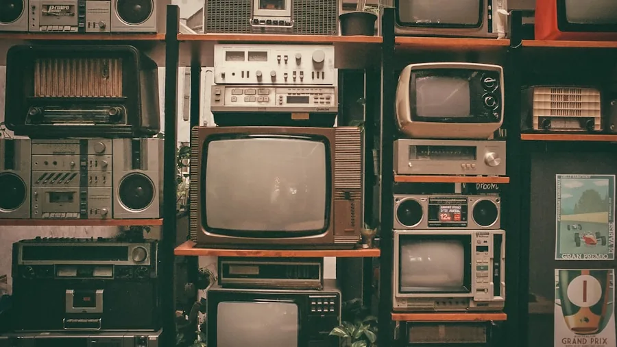 vintage home theater equipment shelves