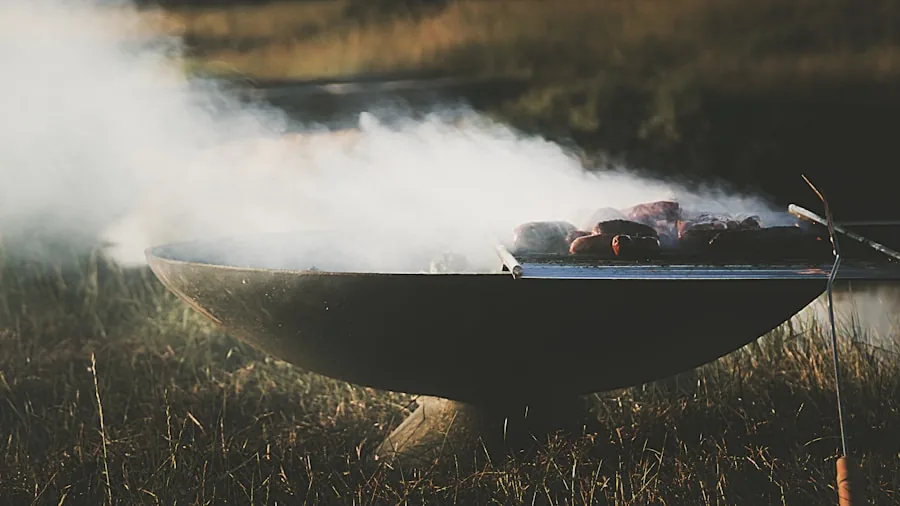 Weathered steel grill exposed to outdoor elements showing rust and wear from UV exposure and rain