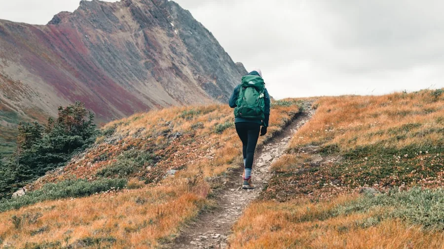 The %product_count% Best Hiking Shoes for Women 6 Woman hiker on mountain trail wearing hiking boots, demonstrating proper footwear for outdoor trekking
