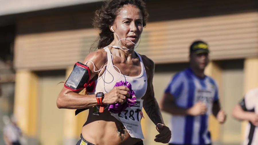 woman training with heart rate monitor
