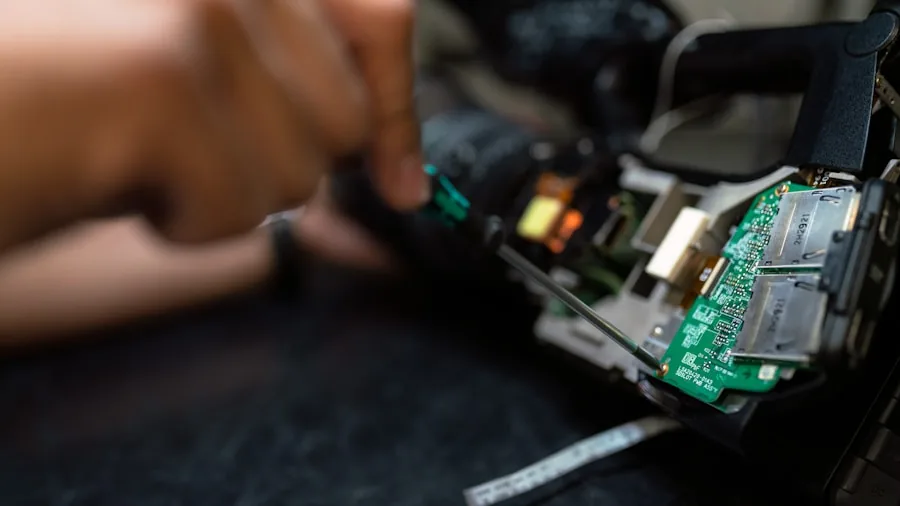 Worker fine-tuning precision control settings on a power tool for accurate results